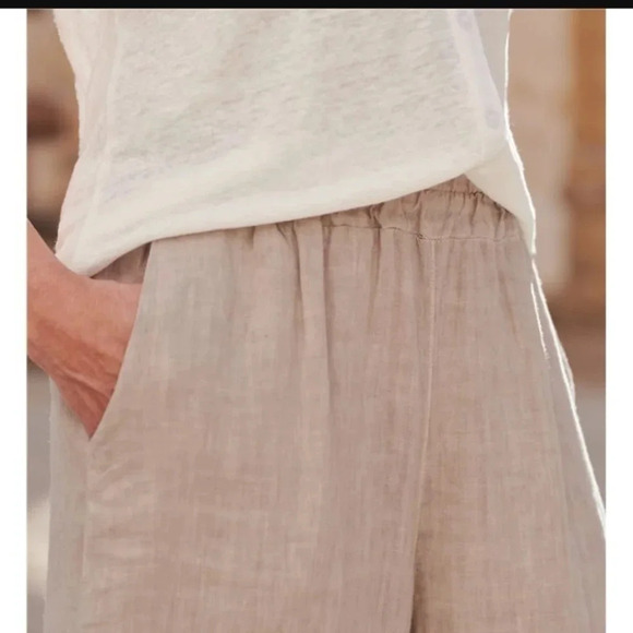 Woolovers Elasticated Waist Linen Culottes - Picture 3 of 7